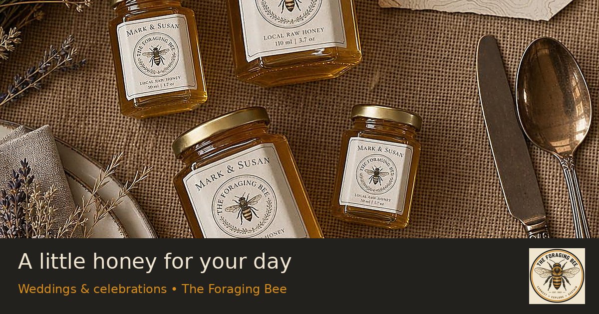 A little honey for your day — logo-branded illustrative sharing picture