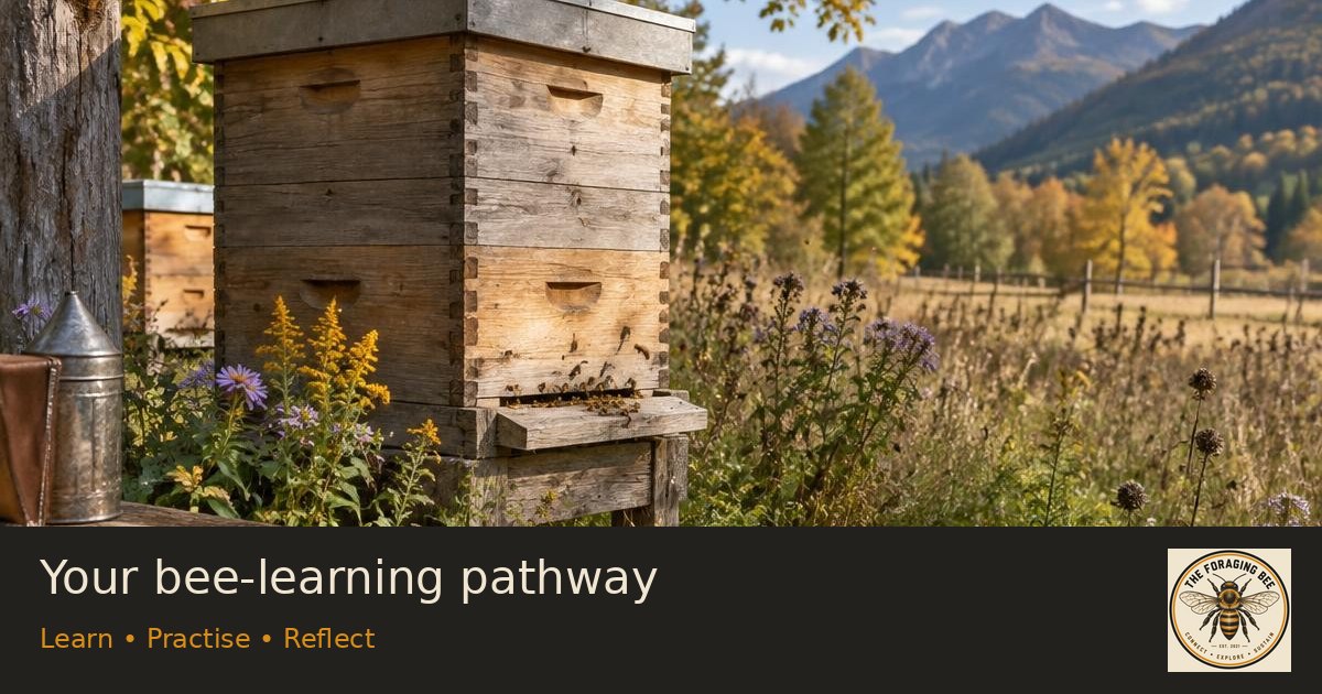 Your bee-learning pathway — logo-branded illustrative sharing picture