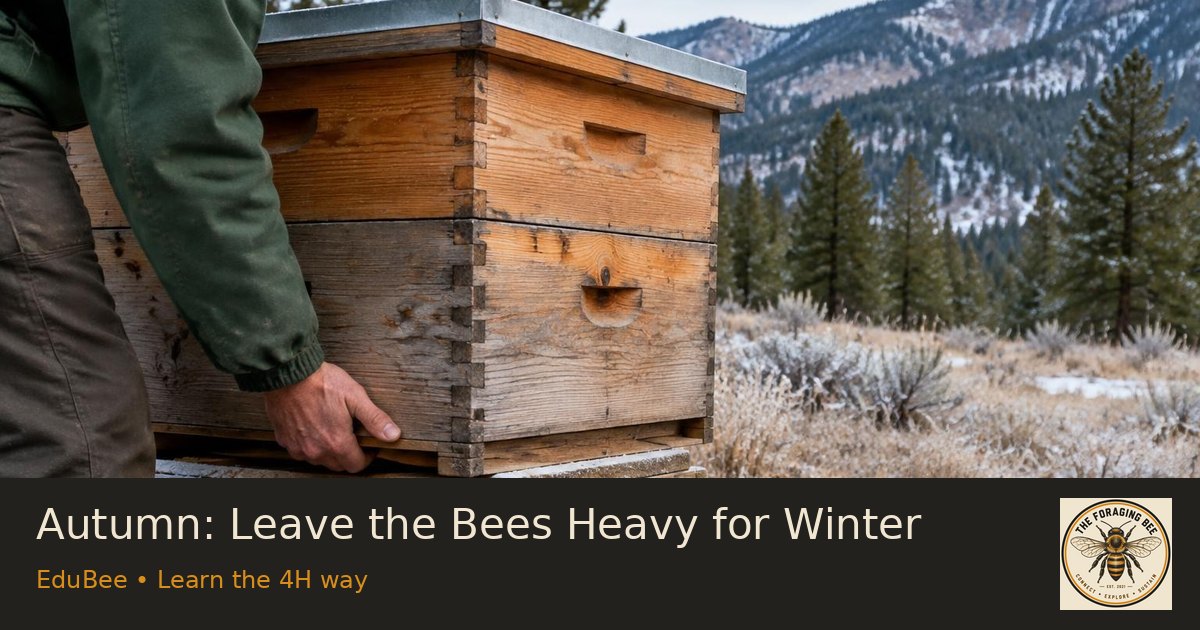 Autumn: Leave the Bees Heavy for Winter — logo-branded illustrative sharing picture
