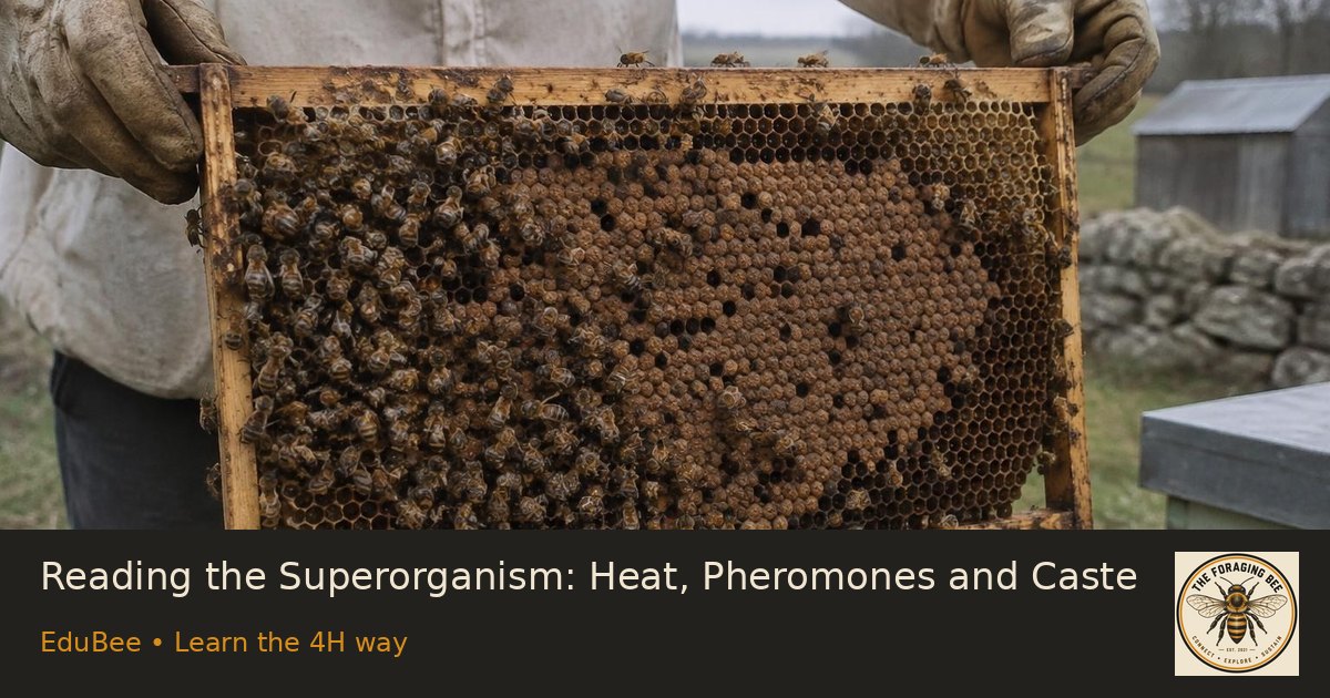Reading the Superorganism: Heat, Pheromones and Caste — logo-branded illustrative sharing picture