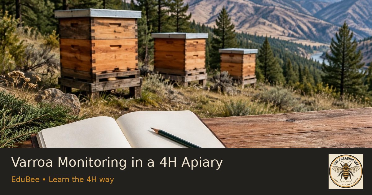 Varroa Monitoring in a 4H Apiary — logo-branded illustrative sharing picture
