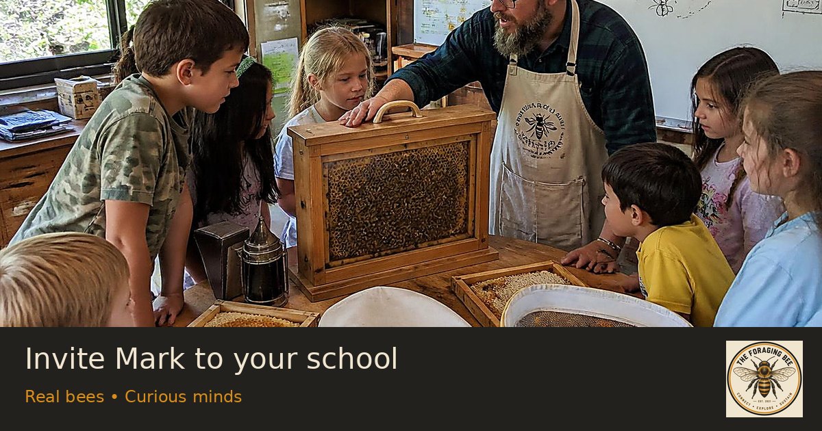 Invite Mark to your school — logo-branded illustrative sharing picture